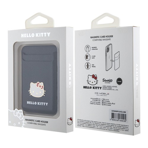 Hello Kitty магнитный бумажник Wallet Cardslot MagSafe PU Grained leather Metal Kitty Head Black