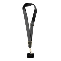 Guess шнурок на шею Universal Crossbody Nylon Strap with 4G Charm + Smartphone patch Black