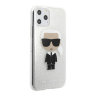 Чехол Karl Lagerfeld Iconic Karl Hard Glitter для iPhone 11 Pro, серебристый