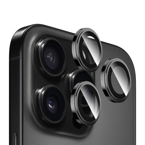 BlueO стекло для iPhone 16 Pro/16 Pro Max, Camera Lens SAPPHIRE Alloy 3 шт. Black Titan (+instal)