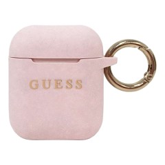 Чехол Guess Silicone с кольцом для Airpods 1 | 2, розовый