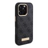 Guess для iPhone 16 Pro Max чехол PU-кожа 4G Plate metal logo Black (MagSafe)