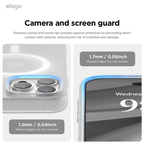 Elago для iPhone 16 Pro Max чехол HYBRID (pc/tpu) Soft Feeling Clear (MagSafe)