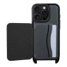 Karl Lagerfeld для iPhone 16 Pro чехол Crossbody cardslot PU Saffiano NFT Karl&Choupette Hard Silver