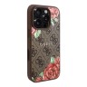 Guess для iPhone 16 Pro Max чехол PU Flowers Roses Hard Brown (MagSafe)