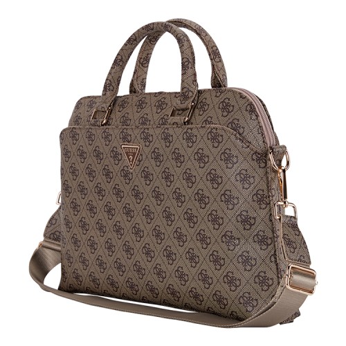 Guess для ноутбуков 15"/16" сумка 4G Bag with Zipper pocket Triangle metal logo Brown