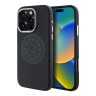 Karl Lagerfeld для iPhone 16 Pro Max чехол PU Full Wrapped leather Seal logo Hard Black (MagSafe)