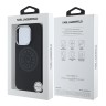 Karl Lagerfeld для iPhone 16 Pro Max чехол PU Full Wrapped leather Seal logo Hard Black (MagSafe)