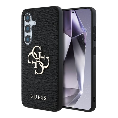 Guess для Galaxy S25+ чехол PU Grained leather 4G Big metal logo Hard Black