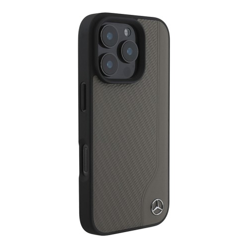 Mercedes для iPhone 16 Pro чехол Leather Textured Wood Imitation Hard Brown (MagSafe)