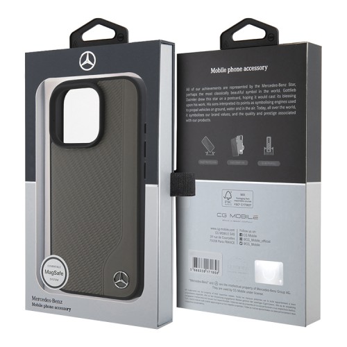 Mercedes для iPhone 16 Pro чехол Leather Textured Wood Imitation Hard Brown (MagSafe)
