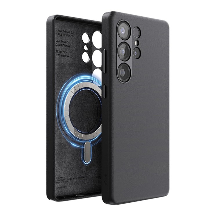 Elago для Galaxy S25 Ultra чехол PU Leather Black (MagSafe)