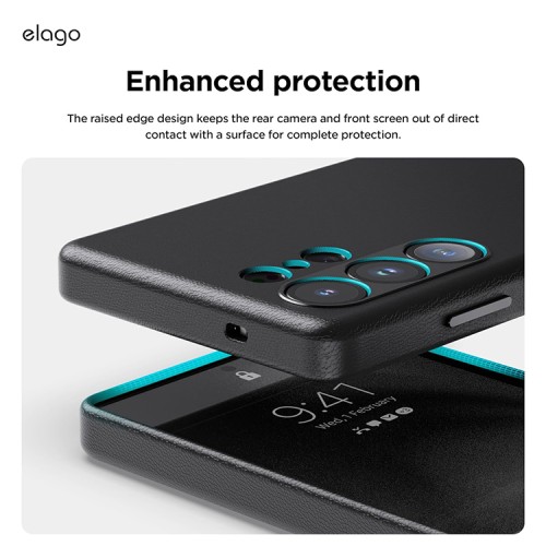 Elago для Galaxy S25 Ultra чехол PU Leather Black (MagSafe)