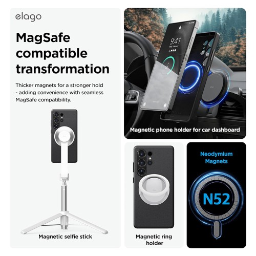 Elago для Galaxy S25 Ultra чехол PU Leather Black (MagSafe)