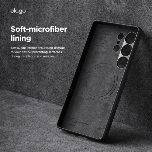 Elago для Galaxy S25 Ultra чехол PU Leather Black (MagSafe)