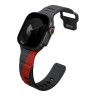 Uniq для Apple Watch 49/46/45/44 mm ремешок STRIDE DE FKM Rubber Charcoal/Red