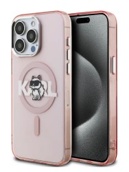 Karl Lagerfeld для iPhone 15 Pro Max чехол PC/TPU Sketch Choupette розовый (MagSafe)