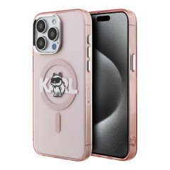 Karl Lagerfeld для iPhone 15 Pro Max чехол PC/TPU Sketch Choupette розовый (MagSafe)