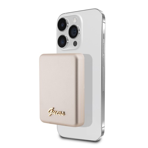 Guess внешний аккумулятор MagSafe для телефона, Metal Script logo 3000 mAh 5W Gold