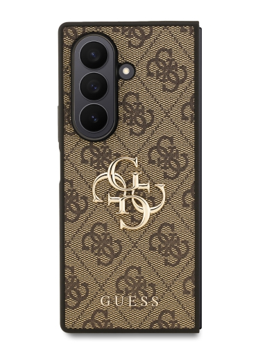 Guess для Galaxy Z Fold7 чехол PU 4G Big metal logo Hard Brown