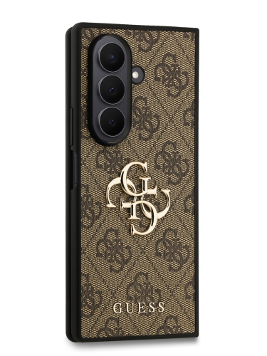 Guess для Galaxy Z Fold7 чехол PU 4G Big metal logo Hard Brown