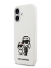 Karl Lagerfeld для iPhone 17 чехол Liquid Silicone Sketch Karl & Choupette Hard White (MagSafe)