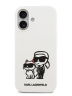 Karl Lagerfeld для iPhone 17 чехол Liquid Silicone Sketch Karl & Choupette Hard White (MagSafe)