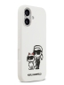 Karl Lagerfeld для iPhone 17 чехол Liquid Silicone Sketch Karl & Choupette Hard White (MagSafe)