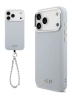 DKNY для iPhone 17 Pro Max чехол PU Horizon Metal logo Hard + Metal Wrist Chain Blue (MagSafe)
