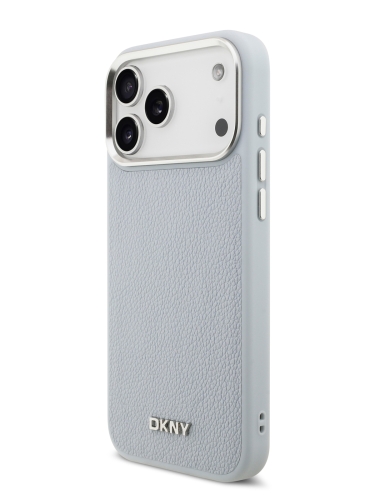 DKNY для iPhone 17 Pro Max чехол PU Horizon Metal logo Hard + Metal Wrist Chain Blue (MagSafe)