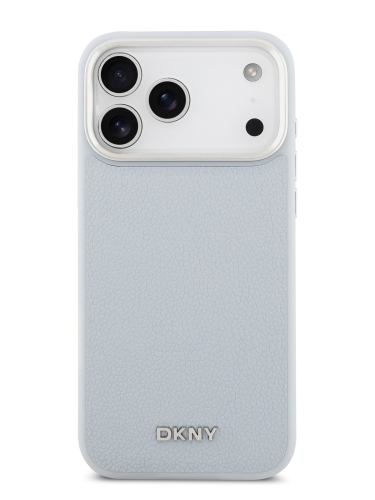 DKNY для iPhone 17 Pro Max чехол PU Horizon Metal logo Hard + Metal Wrist Chain Blue (MagSafe)
