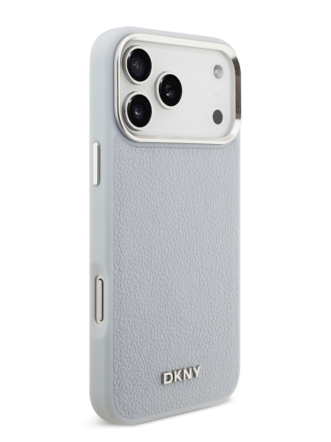 DKNY для iPhone 17 Pro Max чехол PU Horizon Metal logo Hard + Metal Wrist Chain Blue (MagSafe)
