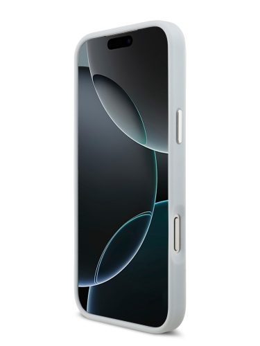 DKNY для iPhone 17 Pro Max чехол PU Horizon Metal logo Hard + Metal Wrist Chain Blue (MagSafe)