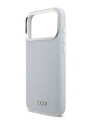 DKNY для iPhone 17 Pro Max чехол PU Horizon Metal logo Hard + Metal Wrist Chain Blue (MagSafe)