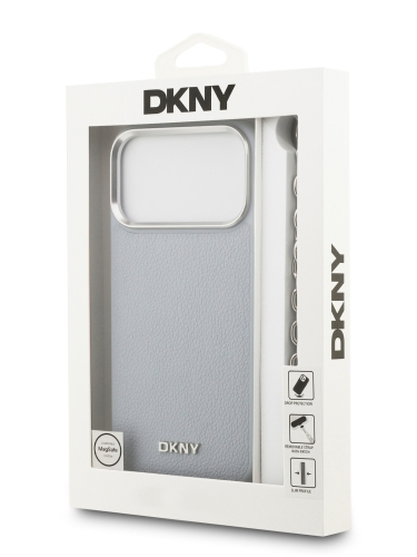 DKNY для iPhone 17 Pro Max чехол PU Horizon Metal logo Hard + Metal Wrist Chain Blue (MagSafe)