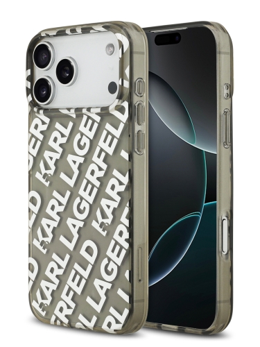 Karl Lagerfeld для iPhone 17 Pro Max чехол IML Repeat Logo Hard Transparent/Silver