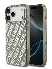 Karl Lagerfeld для iPhone 17 Pro Max чехол IML Repeat Logo Hard Transparent/Silver
