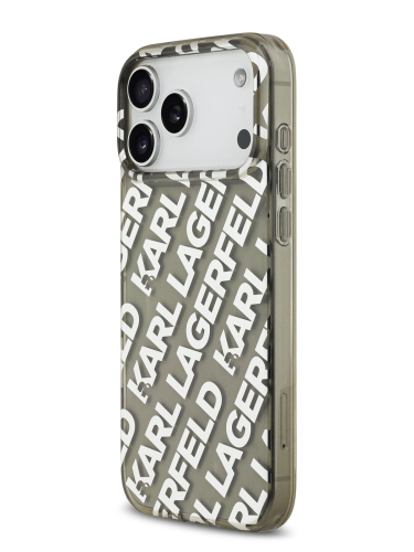 Karl Lagerfeld для iPhone 17 Pro Max чехол IML Repeat Logo Hard Transparent/Silver