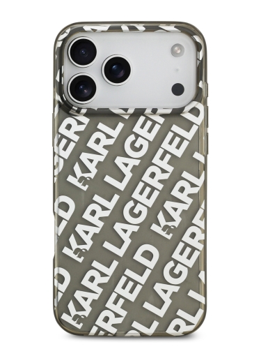 Karl Lagerfeld для iPhone 17 Pro Max чехол IML Repeat Logo Hard Transparent/Silver