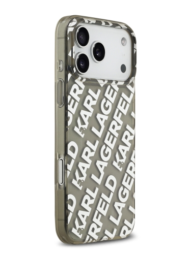 Karl Lagerfeld для iPhone 17 Pro Max чехол IML Repeat Logo Hard Transparent/Silver