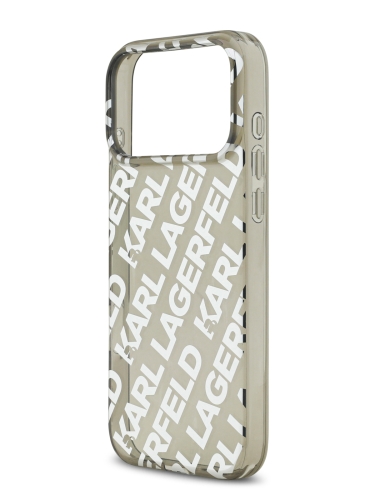 Karl Lagerfeld для iPhone 17 Pro Max чехол IML Repeat Logo Hard Transparent/Silver