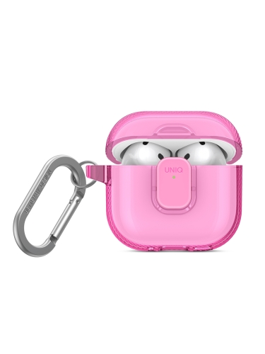 Uniq для Airpods 4 чехол Glase PRO TPU Lock case Candy Pink