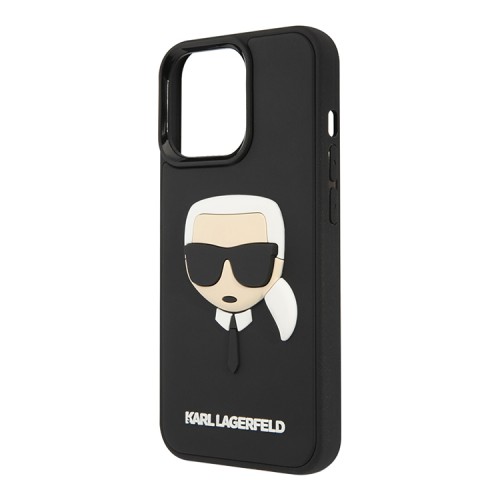 Чехол Karl Lagerfeld 3D Rubber Karl's head Hard для iPhone 13 Pro, черный
