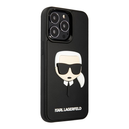 Чехол Karl Lagerfeld 3D Rubber Karl's head Hard для iPhone 13 Pro, черный
