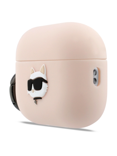 Karl Lagerfeld для Airpods Pro 3 чехол Silicone case with ring NFT 3D Choupette Pink