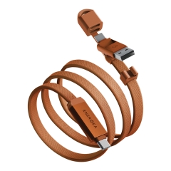 Energea Кабель Sheath Travel 2-in-1 USB-C to C+A 60W 480 Mbps Orange 1.2m