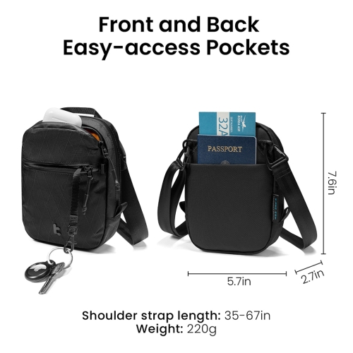 Tomtoc Travel сумка для аксессуаров Aviator-T37 X-Pac Crossbody Bag 1.3L Black
