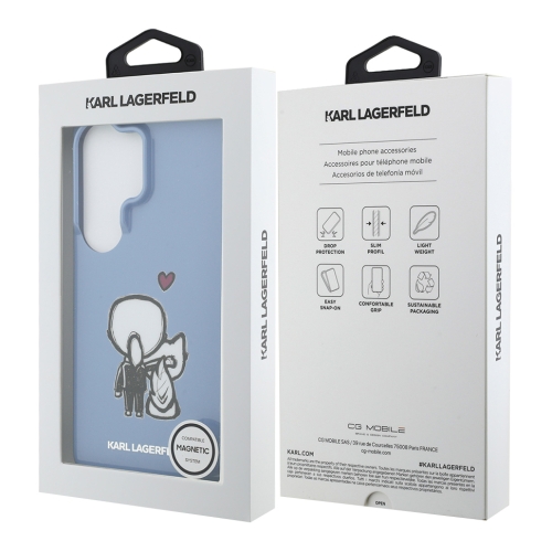 Karl Lagerfeld для Galaxy S26 Ultra чехол IML Sketch Karl & Choupette Back Hard Blue (MagSafe)