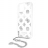 Чехол Guess Peony Hard +Silver hand chain для iPhone 12 | 12 Pro, серебристый