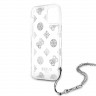 Чехол Guess Peony Hard +Silver hand chain для iPhone 12 | 12 Pro, серебристый